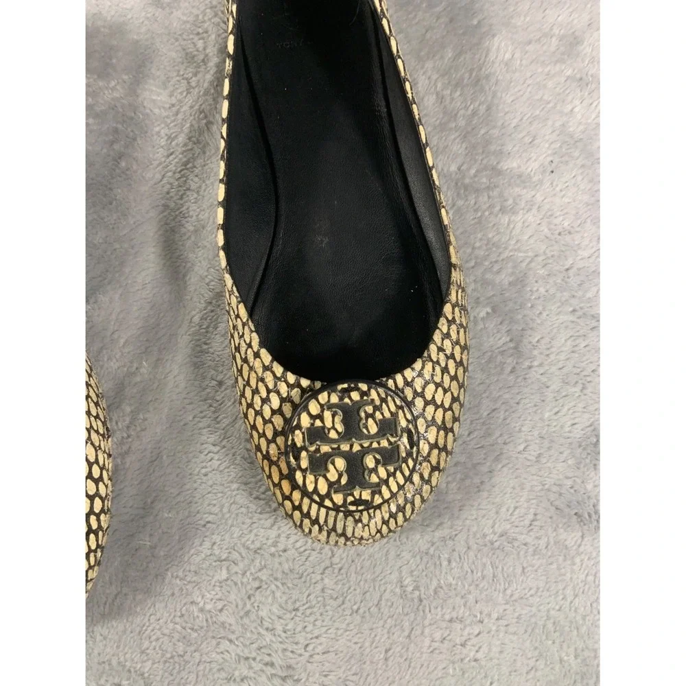 Tory Burch ballet flats US 8.5M Beige Womens Snake Skin Yellow